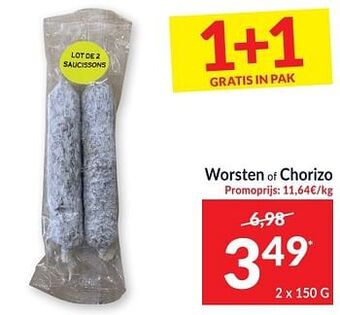 Intermarché Worsten of chorizo aanbieding