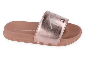Berca Shoes Tommy Hilfiger Badslipper Dames/meisjes Stars Print Slider - Rosegold aanbieding