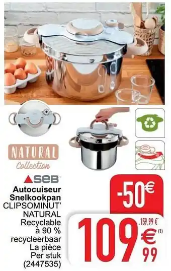 Cora Autocuiseur snelkookpan clipsominut’ natural aanbieding