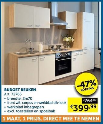 Zelfbouwmarkt Budget keuken aanbieding