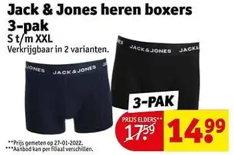 Kruidvat Jack + jones heren boxers aanbieding