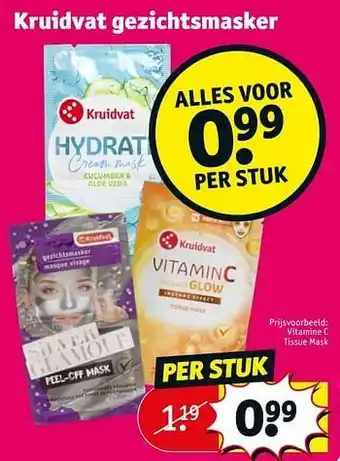 Kruidvat Vitamine c tissue mask aanbieding