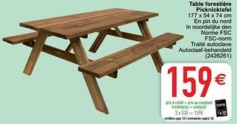 Cora Table forestière picknicktafel aanbieding