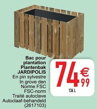 Bac pour plantation plantenbak jardipolis
