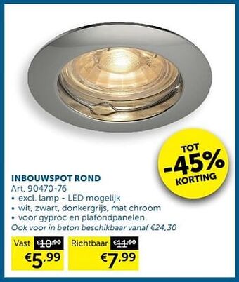 Zelfbouwmarkt Inbouwspot rond aanbieding