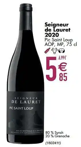 Cora Seigneur de lauret 2020 pic saint loup aop mp aanbieding