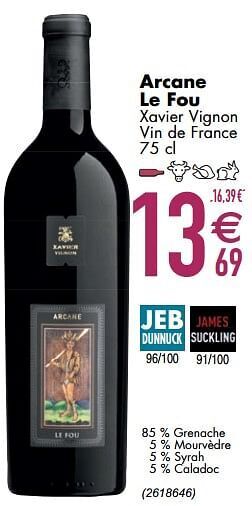 Arcane le fou xavier vignon vin de france