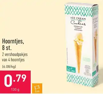 ALDI Ice Cream Cookies Hoorntjes 8st 130g aanbieding