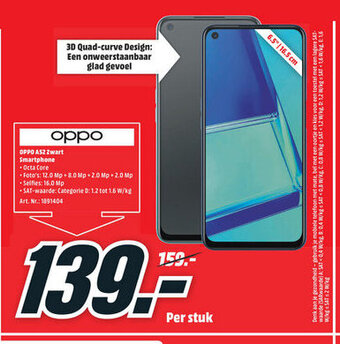 MediaMarkt Oppo A52 Zwart Smartphone aanbieding