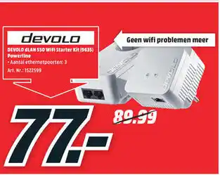 MediaMarkt Devolo Lan 550 Wifi Starter Kit(9635) Powerline aanbieding