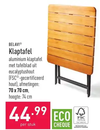 ALDI Belavi Klaptafel 70*70*74cm aanbieding