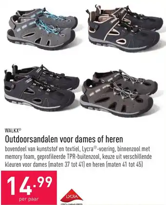 ALDI Walkx Outdoorsandalen voor dames 37-41 of heren 41-45 aanbieding