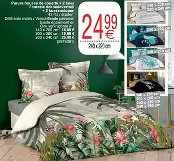 Cora Parure housse de couette + 2 taies fantasie dekbedovertrek + 2 kussenslopen aanbieding