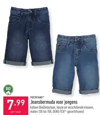 ALDI Pocopiano Jeansbermuda voor jongens 128-158 aanbieding