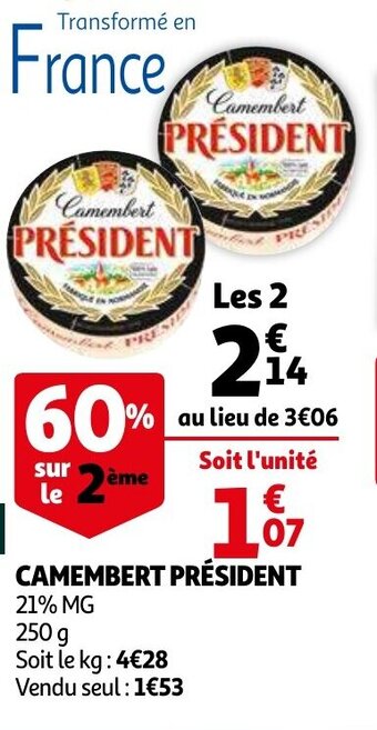 Auchan Camembert President aanbieding