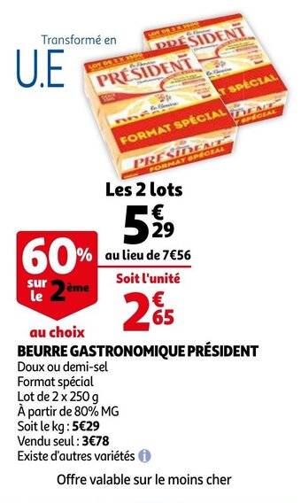 Auchan Beurre Gastronomique President aanbieding