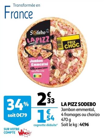 Auchan La Pizz Sodebo aanbieding
