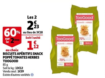 Auchan Biscuits Aperitifs Snack Poppe Tomates Herbes TooGood aanbieding