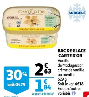 Bac De Glace Carte D'Or