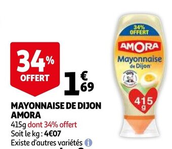 Auchan Mayonnaise De Dijon Amora aanbieding