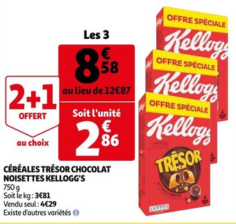 Auchan Cereales Tresor Chocolat Noisettes Kellogg's aanbieding