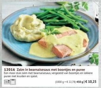 Zalm in bearnaisesaus met boontjes en puree