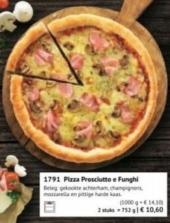 Pizza prosciutto e funghi
