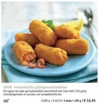 Ambachtelijke grijzegarnaalkroketten