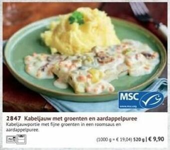 Bofrost Kabeljauw met groenten en aardappelpuree aanbieding
