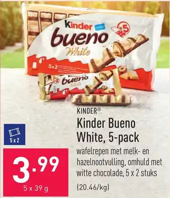 ALDI Kinder Bueno White 5*39g aanbieding