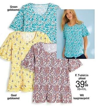 Damart T-shirt in plissé aanbieding