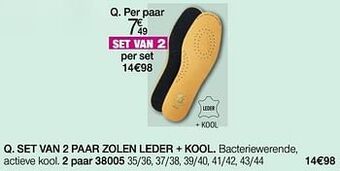 Damart Set van 2 paar zolen leder + kool aanbieding