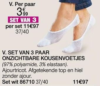 Damart Set van 3 paar onzichtbare kousenvoetjes aanbieding