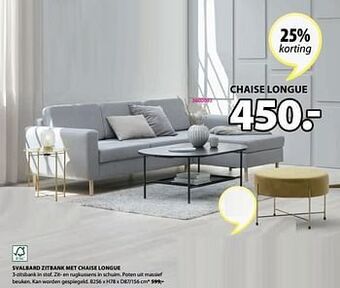 Jysk Svalbard zitbank met chaise longue aanbieding