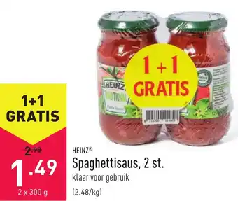 ALDI Heinz Spaghettisaus 2*300g aanbieding