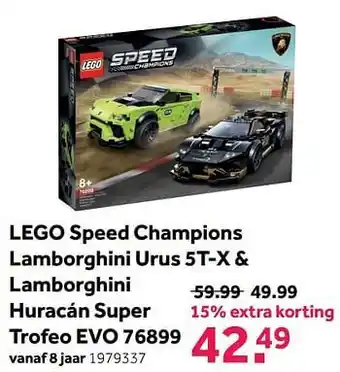 Lego speed champions lamborghini urus 5t-x + lamborghini huracán super trofeo evo 76899