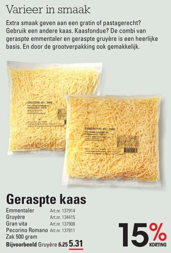Sligro Geraspte kaas aanbieding