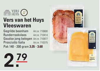 Sligro Vers van het Huys Vleeswaren aanbieding