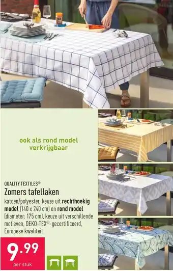 ALDI Quality Textiles Zomers tafellaken 140*240cm en 175cm aanbieding