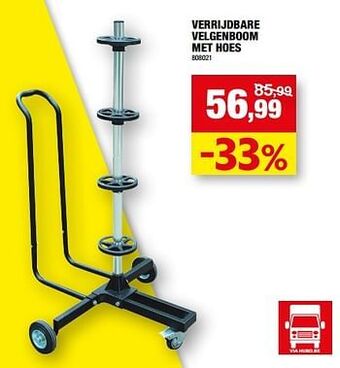 Hubo Verrijdbare velgenboom met hoes aanbieding