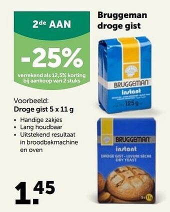 AVEVE Bruggeman droge gist aanbieding