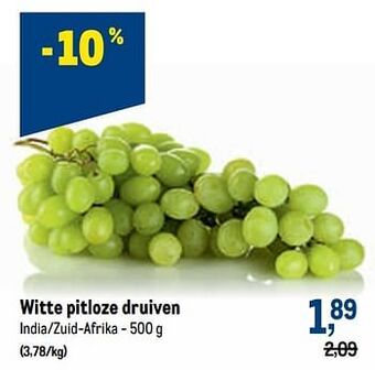Makro Witte pitloze druiven aanbieding