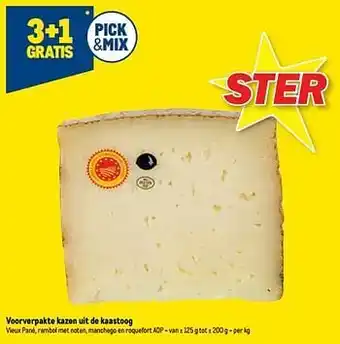 Makro Voorverpakte kazen uit de kaastoog 3+1 gratis aanbieding