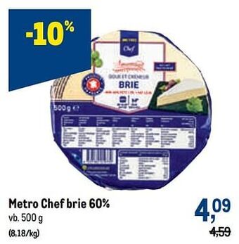 Makro Metro chef brie 60% aanbieding