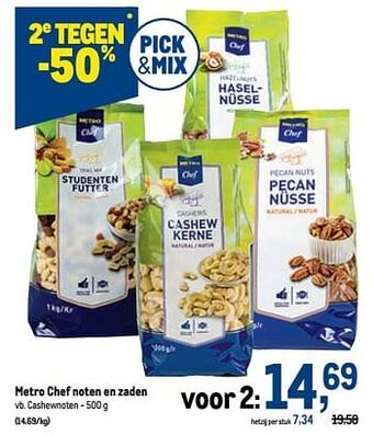 Makro Metro chef noten en zaden cashewnoten aanbieding
