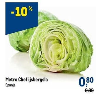 Makro Metro chef ijsbergsla aanbieding
