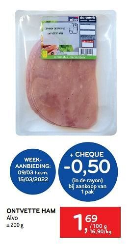 Alvo Ontvette ham alvo aanbieding