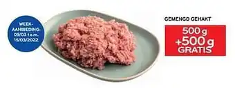 Gemengd gehakt 500g +500g gratis