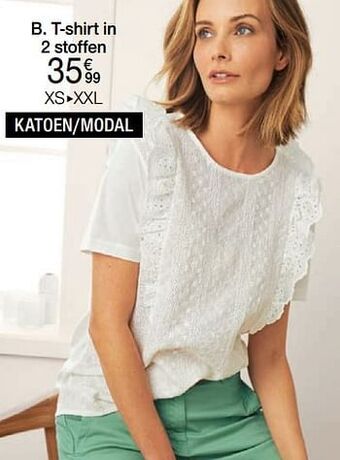 Damart T-shirt in 2 stoffen aanbieding