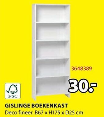 Jysk Gislinge boekenkast aanbieding